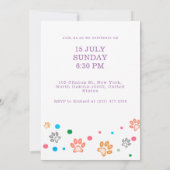 Paw-ty tijd grappige kat thema kinderen verjaardag kaart (Achterkant)