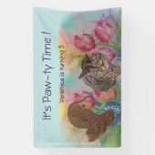 Paw-ty tijd Verjaardag welkom banner (Verticaal)