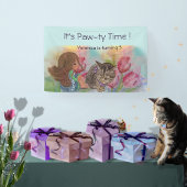 Paw-ty tijd Verjaardag welkom banner