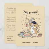 Paw-ty Time! Cute Dog & Cats Joyful Birthday Card (Voorkant / Achterkant)