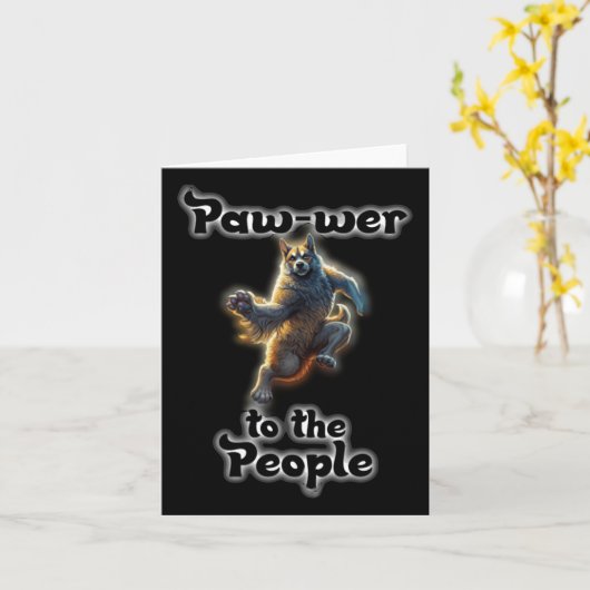 Paw-wer aan de mensen Sticker Kaart (Gele Bloem)
