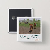 Paw zest! vierkante button 5,1 cm (Voorkant /achterkant)