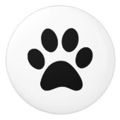 Pawafdrukken - puppy dog cat of ander gezelschapsd keramische knop (Voorkant)
