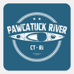 Pawcatuck River Connecticut Rhode Island Kayaking Vierkante Sticker