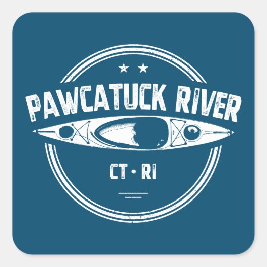 Pawcatuck River Connecticut Rhode Island Kayaking Vierkante Sticker (Voorkant)