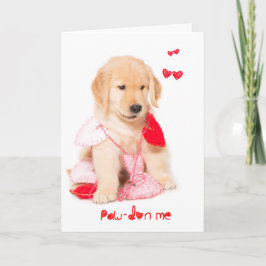 Pawdon Me Golden Retriever Puppy Valentijn Feestdagen Kaart