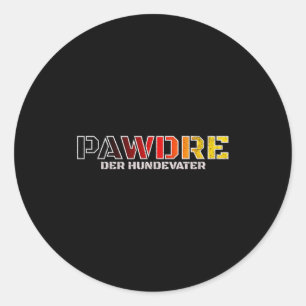 Pawdre de honden vader, hond papa Duitsland honden Ronde Sticker