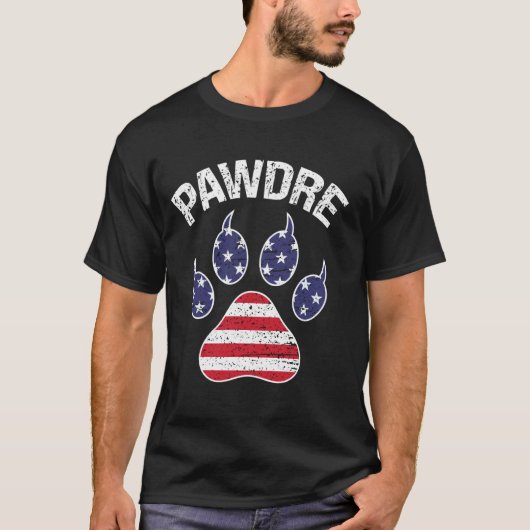 Pawdre Kat Papa Schattig Bont Papa Vaders Dag Pet T-shirt (Voorkant)