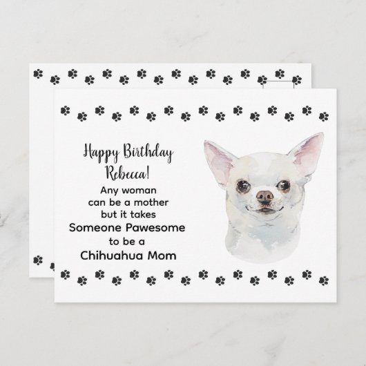 Pawesome Beste Chihuahua Hond Mam Gelukkige Verjaa Briefkaart (Voorkant / Achterkant)