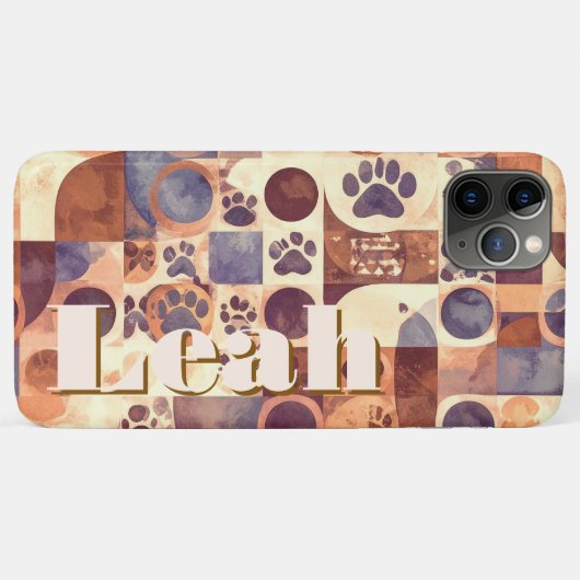 Pawesome Customizable Abstract Dog Paw Print Case-Mate iPhone Case (Achterkant (horizontaal))