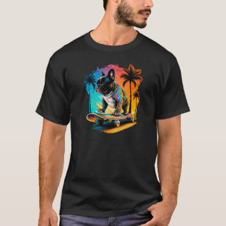 Pawesome Pug-schaatkunstwerk: Schattige hond op W T-shirt