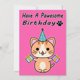 Pawesome Verjaardag - Oranje Tabby Kat