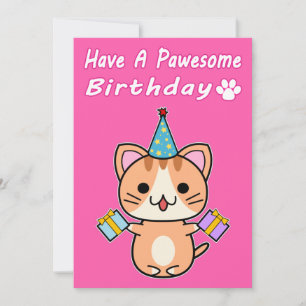 Pawesome Verjaardag - Oranje Tabby Kat