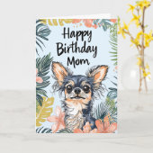 Pawfect Day Chihuahua Dog - Gelukkige Verjaardag M Kaart (Gele Bloem)