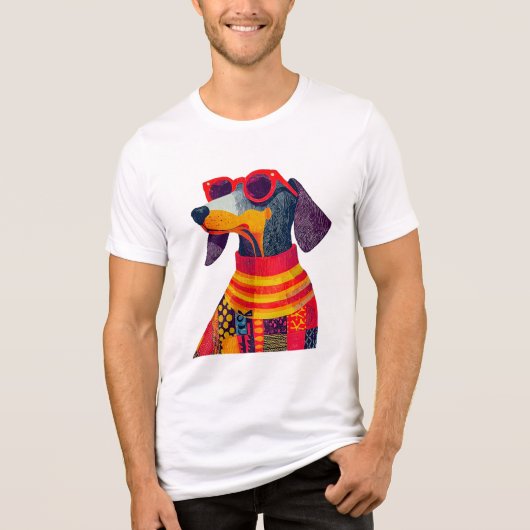 Pawfect Teckel Wienerdog Doxie Dogdad in stijl Tri-Blend Shirt (Voorkant)