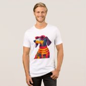 Pawfect Teckel Wienerdog Doxie Dogdad in stijl Tri-Blend Shirt (Voorkant volledig)