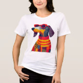 Pawfect teckel Wienerdog Doxie Dogmom in stijl Tri-Blend Shirt (Voorkant)