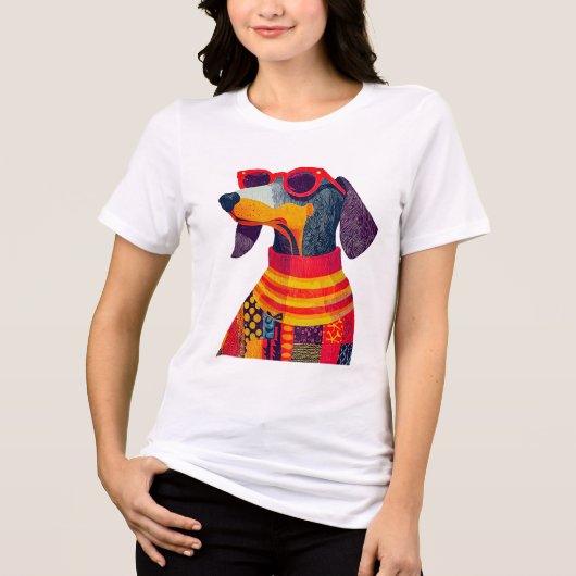 Pawfect teckel Wienerdog Doxie Dogmom in stijl Tri-Blend Shirt (Voorkant)