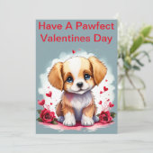 Pawfect Valentijn dag puppy, Feestdagenkaart (Staand voorkant)