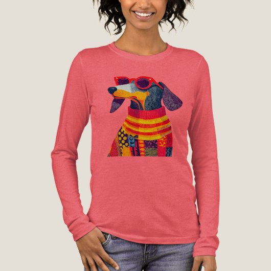 Pawfect Wienerdog teckel Doxie Dogmom in stijl Tri-Blend Shirt (Voorkant)