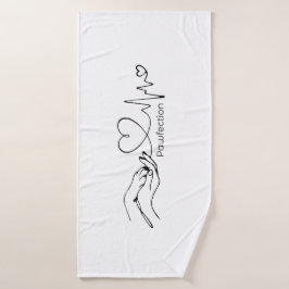 Pawfection One-Line Art – Minimalist Dog Lover Badhanddoek