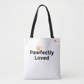 Pawfectly Loved Minimalist Pet Lover Tote Bag (Voorkant)