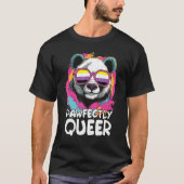 Pawfectly Queer  Panda With Sunglasses Non Binary  T-shirt (Voorkant)
