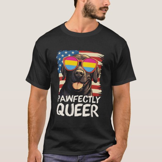 Pawfectrly Queer Labrador Panual Flag Sunglasses T-shirt (Voorkant)