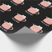 Pawfee Break Funny Cat Coffee Pun Dark BG Cadeaupapier (Hoek)