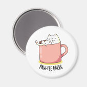 Pawfee Break Funny Kitty Cat in een Mok koffie Magneet (Voorkant / Achterkant)