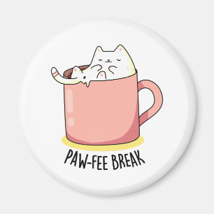 Pawfee Break Funny Kitty Cat in een Mok koffie Magneet