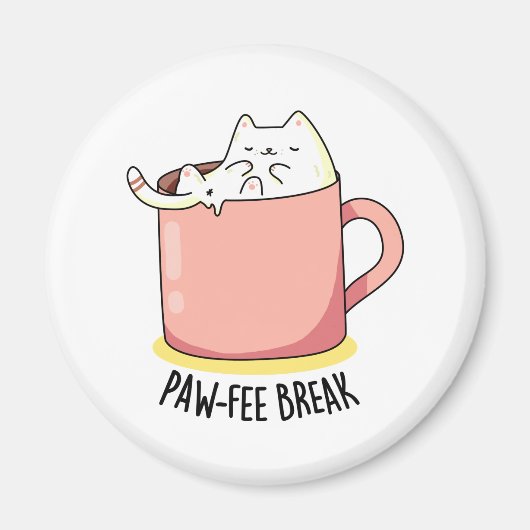 Pawfee Break Funny Kitty Cat in een Mok koffie Magneet (Voorkant)