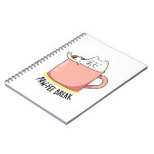 Pawfee Break Funny Kitty Cat in een Mok koffie Notitieboek (Linkerzijde)