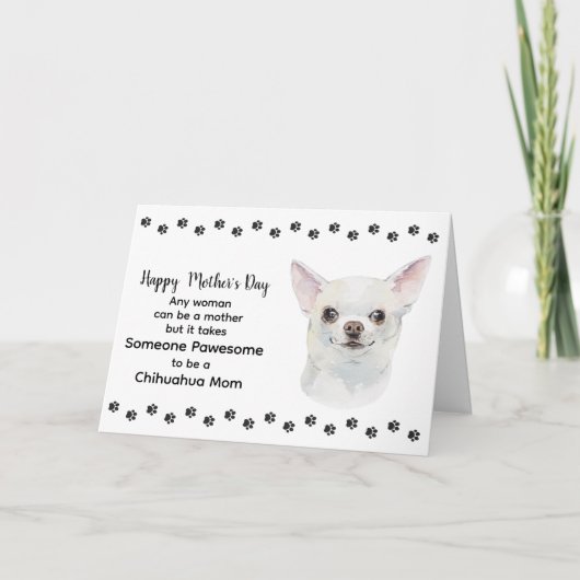 PawGeweldige Best Chihuahua Dog Mam Moederdag Feestdagen Kaart (Voorkant)
