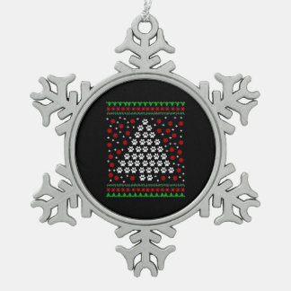 Pawkerstmis Tin Sneeuwvlok Ornament