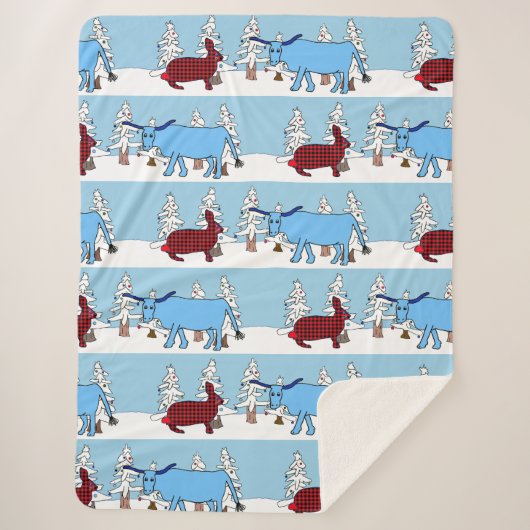 Pawl en Babe in de Winter Vakantie Bossen deken (Voorkant)