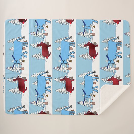 Pawl en Babe kerstdeken Sherpa Deken (Voorkant (horizontaal))