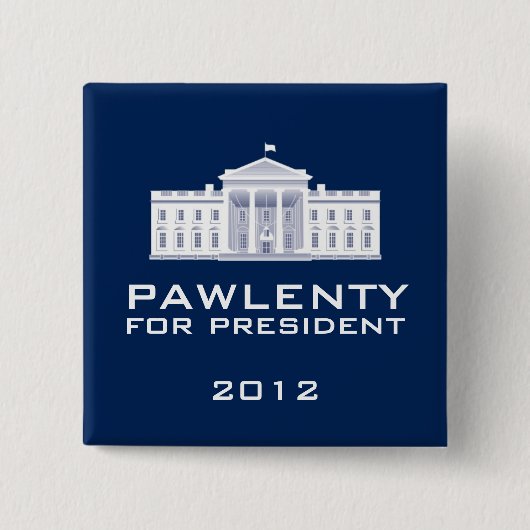 Pawlenty 2012 vierkante button 5,1 cm (Voorkant)