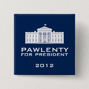 Pawlenty 2012 vierkante button 5,1 cm