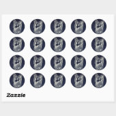 Pawley Night Fox sticker Rond (Vel)