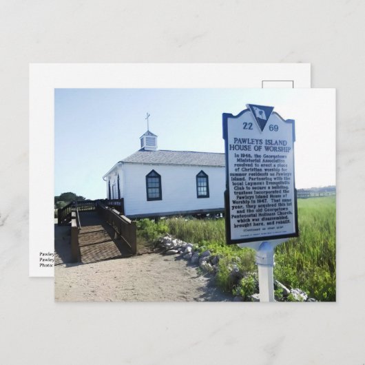 Pawleys Island, SC Community Chapel Briefkaart (Voorkant / Achterkant)