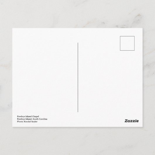 Pawleys Island, SC Community Chapel Briefkaart (Achterkant)