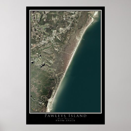 Pawleys Island South Carolina Satellite Poster Map (Voorkant)