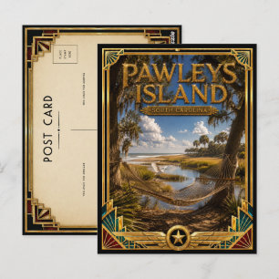 Pawleys Island South Carolina Vintage Art Deco Briefkaart