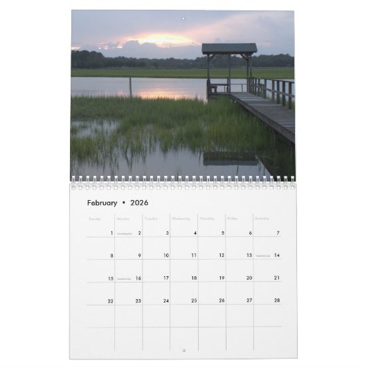Pawleys Island Wall Calendar Design 6 Kalender (Feb 2026)