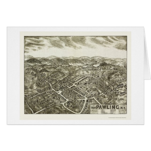 Pawling, NY Panoramic Map - 1909 (Voorkant Horizontaal)