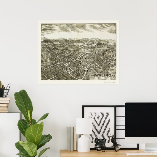 Pawling, NY Panoramic Map - 1909 Poster (Thuiskantoor)