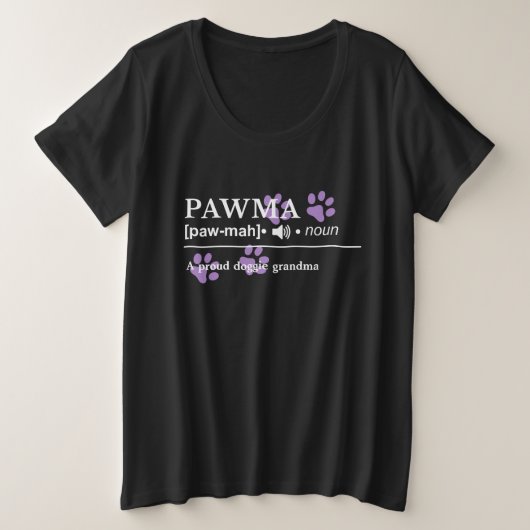 Pawma -  definitie - Doggie Grandma Grote Maat T-shirt (Design voorkant)