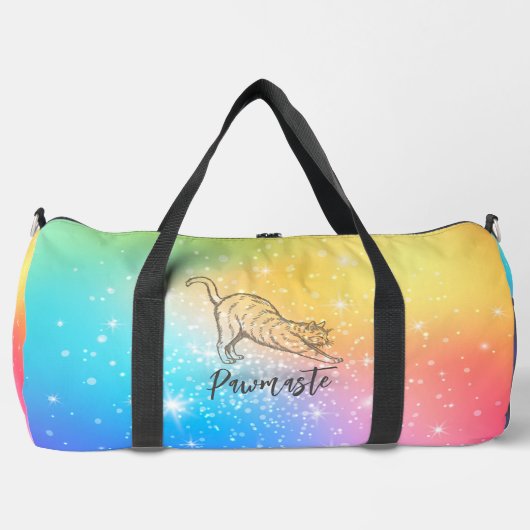 Pawmaste Cat Yoga Large Duffel Bag Plunjezak (Voorkant)