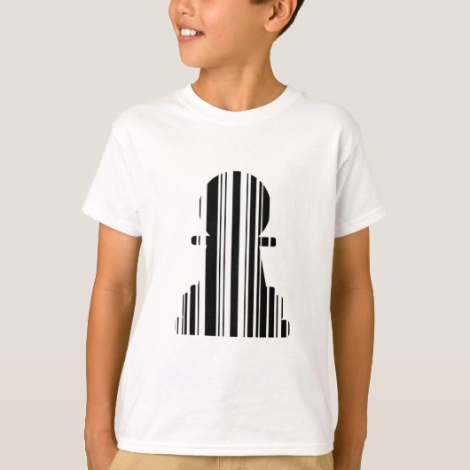 PAWN BAR CODE Schaakstuk Patroonontwerp T-shirt (Voorkant)